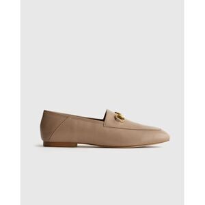 Quince Tan Loafers with Gold Accent